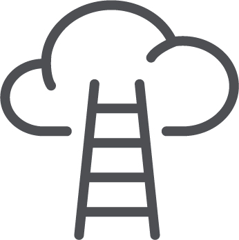 Piktogramm: Leiter führt in eine Wolke