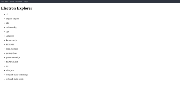 Screenshot Electron-Explorer file list