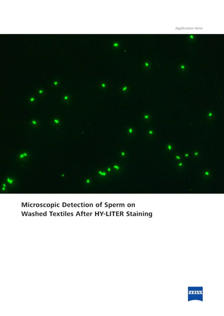 Application Note: Microscopic Detection of Sperm on Washed Textiles After HY-LITER Staining