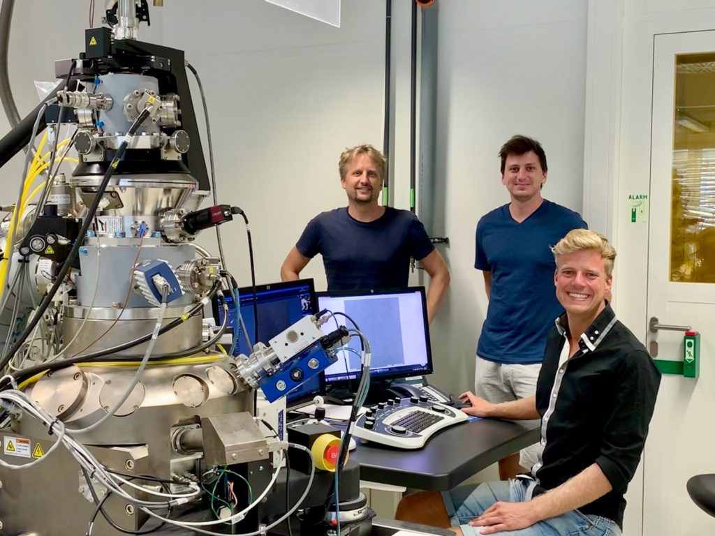 Prof. Alexander Holleitner, Dr. Christoph Kastl, and Elmar Mitterreiter, who performed the HIM-lithography at the atomistic limit.