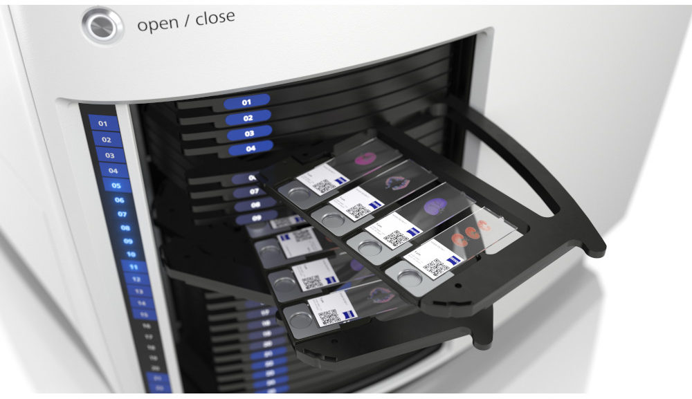 ZEISS Axioscan 7 can image up to 100 slides automatically.